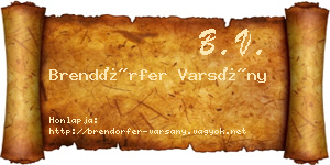 Brendörfer Varsány névjegykártya